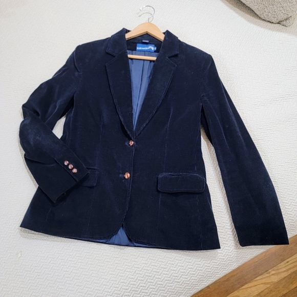 Bridle and Bit Corduroy Jacket Dark Blue Riding Size 11 - Picture 7 of 16